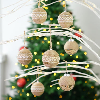 Christmas Ball Ornaments Set, Farmhouse Shatterproof Christmastree Decorations,12Ct Large Plastic Hanging Ornaments, 70Mm/2.76",Flaxen